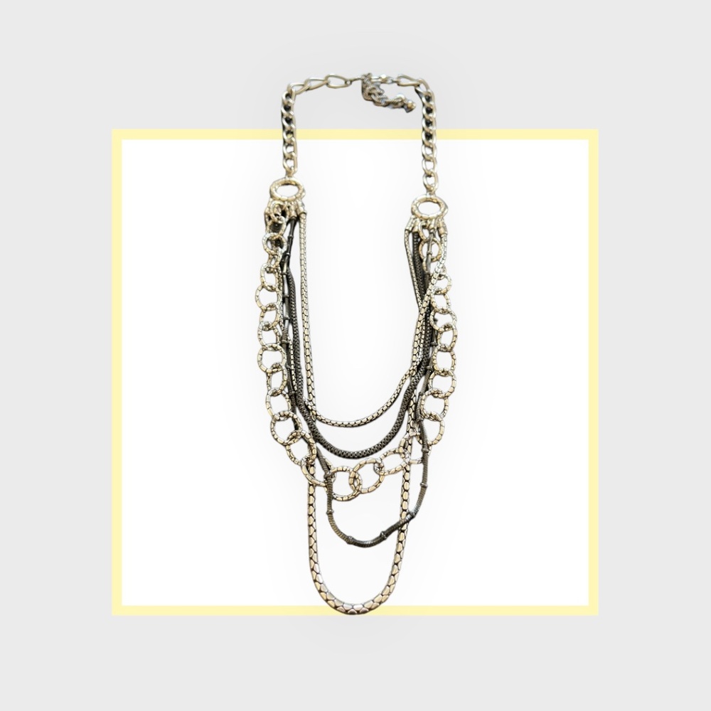 Brighton Silver Multi-Strand Length Necklace - image 1